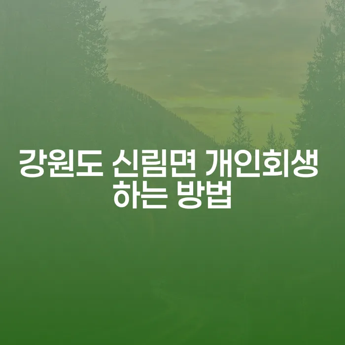 강원도 신림면에서 개인회생을 시작하려면 어떻게 해야 할까요?